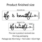 Beautiful Life Inspirational Wall Sticker Removable Peel and Stick Daily Mantra Wall Decal Creative DIY Home Decor For Living Room Bedroom Dining Room