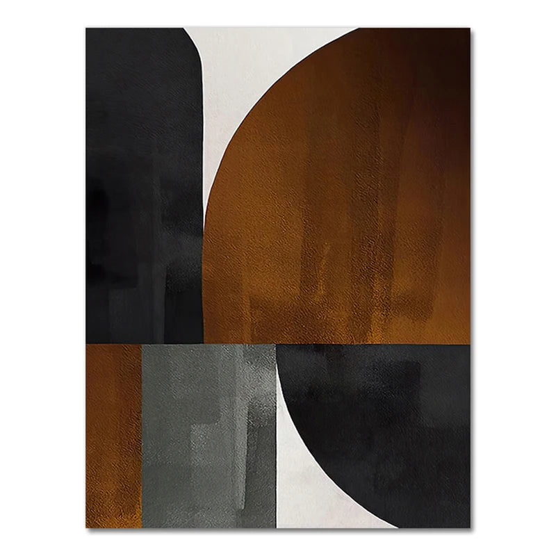 Scandinavian Minimalist Geometric Dark Neutral Colors Wall Art Fine Art Canvas Prints Modern Abstract Pictures For Living Room Home Decor