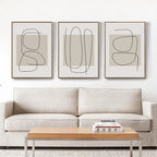 * Featured Sale * Set of 3Pcs Modern Minimalist Abstract Line Art Wall Art Fine Art Canvas Prints For Living Room Bedroom Home Office Art Decor