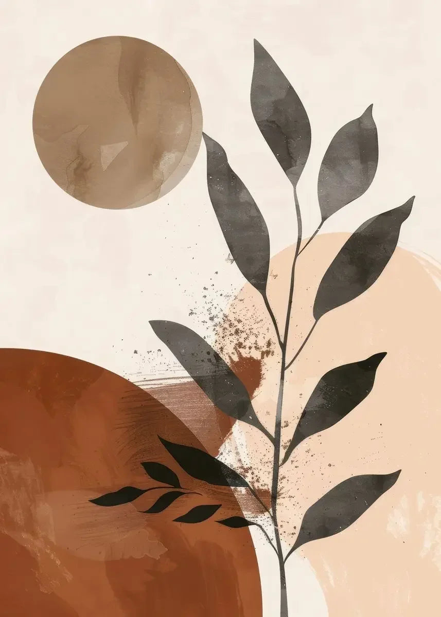 Rustic Abstract Botanical Still Life Floral Wall Art Fine Art Canvas Print For Modern Living Room Dining Room Kitchen Art Decor