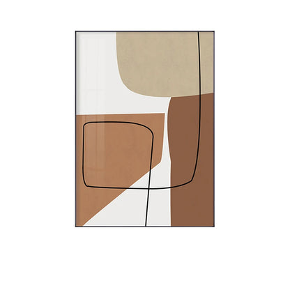 Earthy Tones Modern Abstract Geometric Wall Art Fine Art Canvas Prints Pictures For Living Room Dining Room Contemporary Home Decor