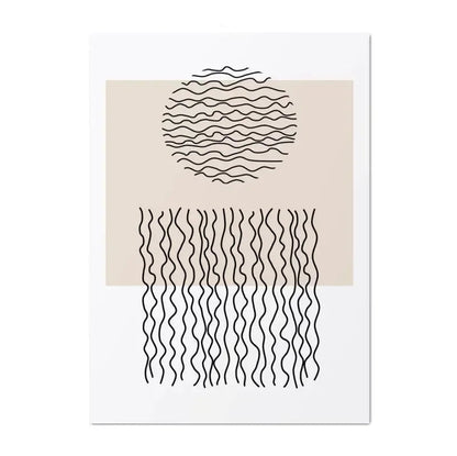 Minimalist Black & Beige Abstract Canvas Wall Art – Geometric Prints for Modern Apartment Living Room Dining Room Bedroom Art Decor