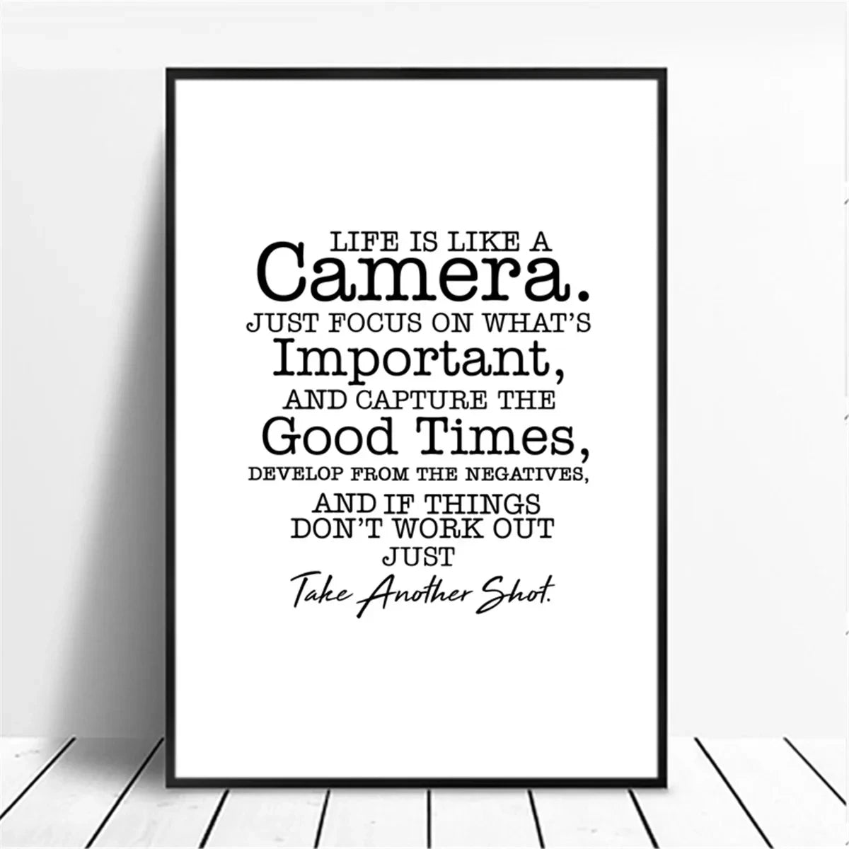 Positive Energy Black & White Quote Poster Wall Art Fine Art Canvas Prints Minimalist Motivational Quotation Pictures For Inspirational Home Decor