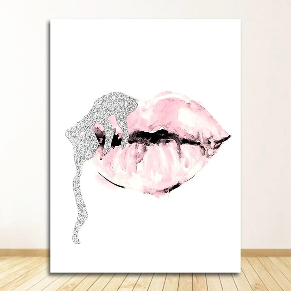 Black Pink Paris Perfume Lipstick Heels Wall Art Fine Art Canvas Prints Chic Fashion Pictures For Living Room Bedroom Boutique Salon Art Decor 2025