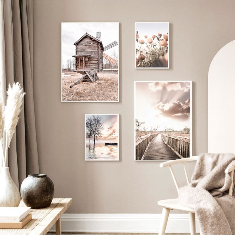 Simple Lifestyle Nordic Seascape Landscape Gallery Wall Art Pictures For Modern Living Room Bedroom Scandinavian Home Decor