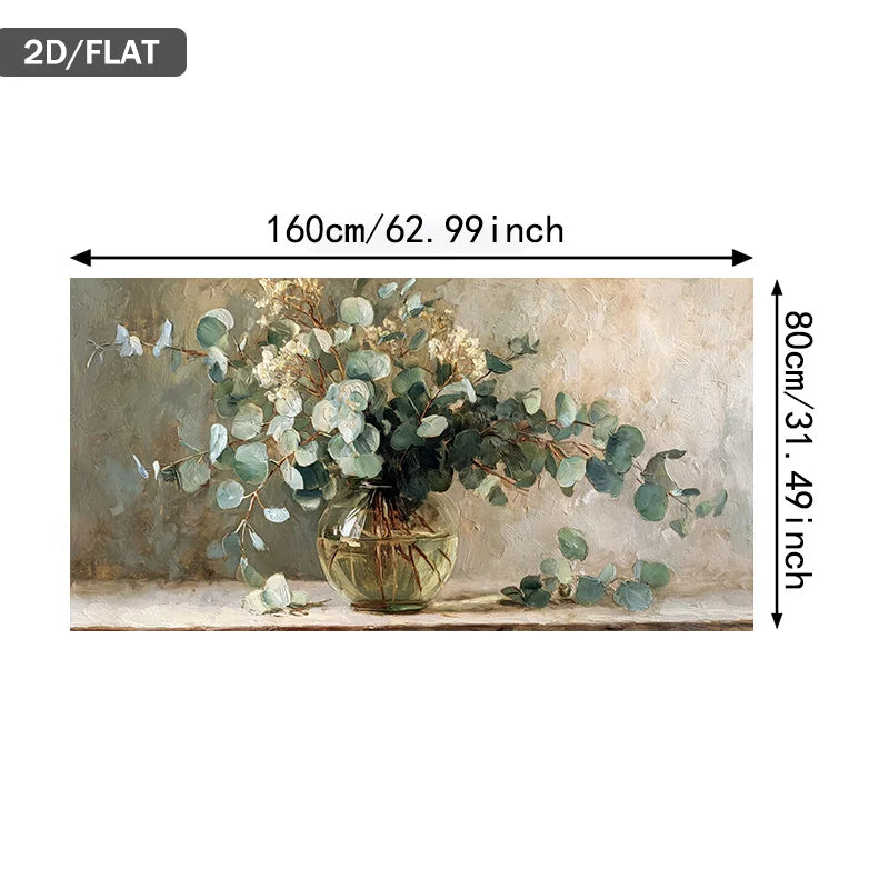 Eucalyptus Vase Wall Art Fine Art Canvas Print – Neutral Botanical Still‑Life Artwork for Natural Calm Living Room Decor