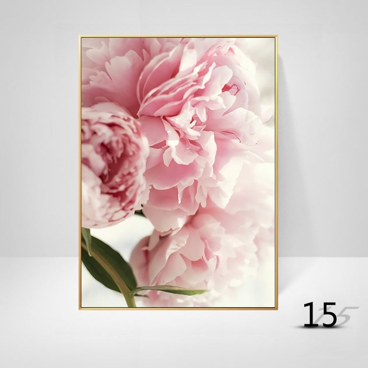 Pink Rose Peony Inspirational Quote Wall Art Fine Art Canvas Prints Modern Botany Fashion Pictures For Living Room Bedroom Art Decor