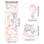 Cartoon Elephant Balloon Clouds Cute Wall Decals For Baby's Room Peel & Stick Removable Wall Stickers For Kid's Room Creative DIY Home Decor