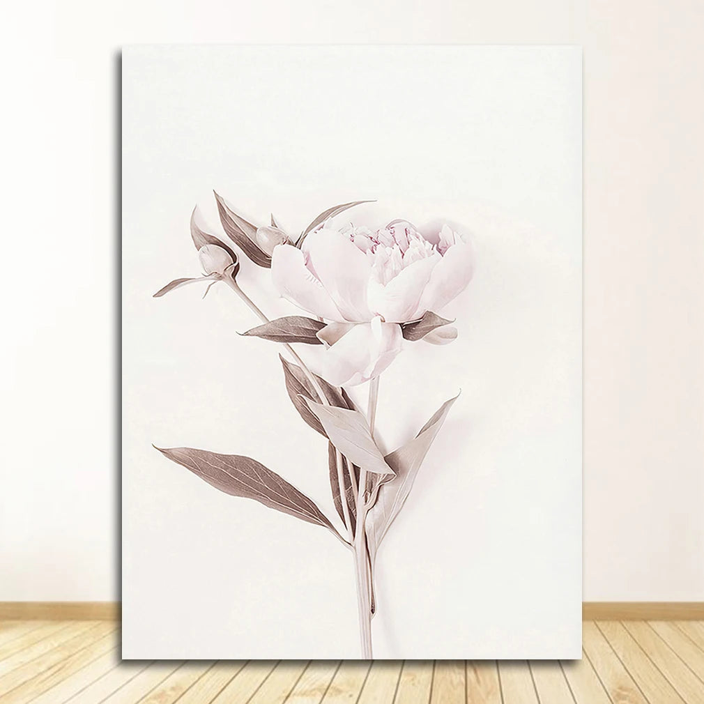Minimalist Pink Floral Wall Art Fine Art Canvas Prints Modern Botanical Pictures For Living Room Dining Room Bedroom Art Decor 2025