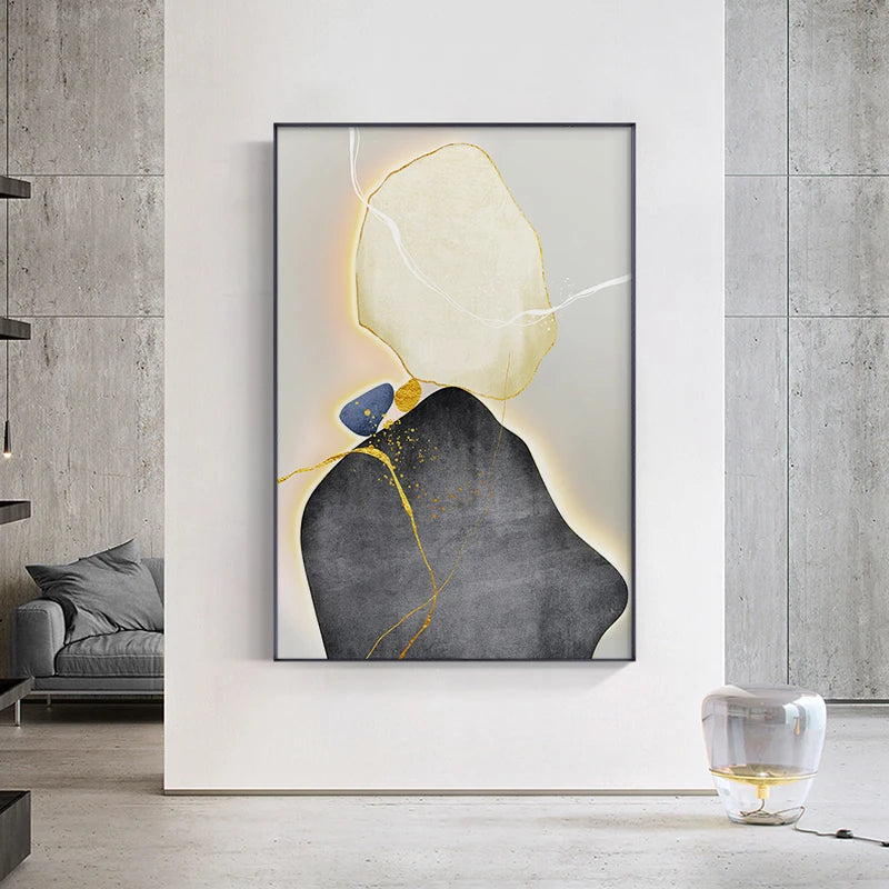 Modern Abstract Nordic Zen Pebbles Wall Art Fine Art Canvas Prints Neutral Tones Geomorphic Design Pictures For Contemporary Interiors