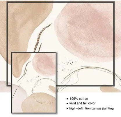 Neutral Colors Beige Biomorphic Abstract Wall Art Fine Art Canvas Prints Pictures For Living Room Dining Room Nordic Art For Bedroom
