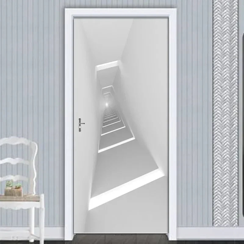 Modern Abstract Pearl Geometric Door Sticker Mural Removable PVC Vinyl Peel N Stick Wall Art Mural Decal For Interior Doors Creative DIY Home Decor