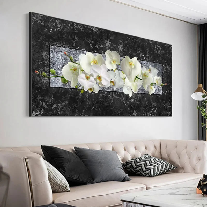 * Featured Sale * Vintage Retro Floral Wide Format Wall Art Fine Art Canvas Prints Modern Botanical Pictures For Living Room Bedroom Art Decor