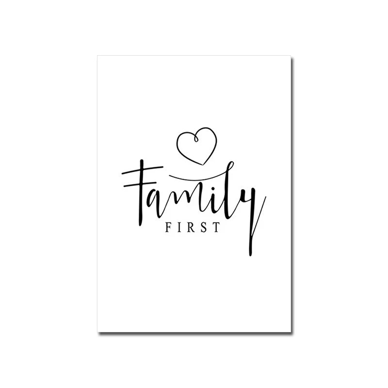 Love Family Home Happy Quotes Posters Canvas Prints Wall Art Black White Minimalist Quotation Pictures For Kitchen Living Room Family Room Home Decor
