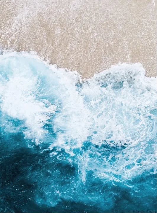 Blue Ocean Waves Beach Wall Art Fine Art Canvas Prints Sand Seascape Coastal Pictures For Living Room Dining Room Art For Modern Apartment