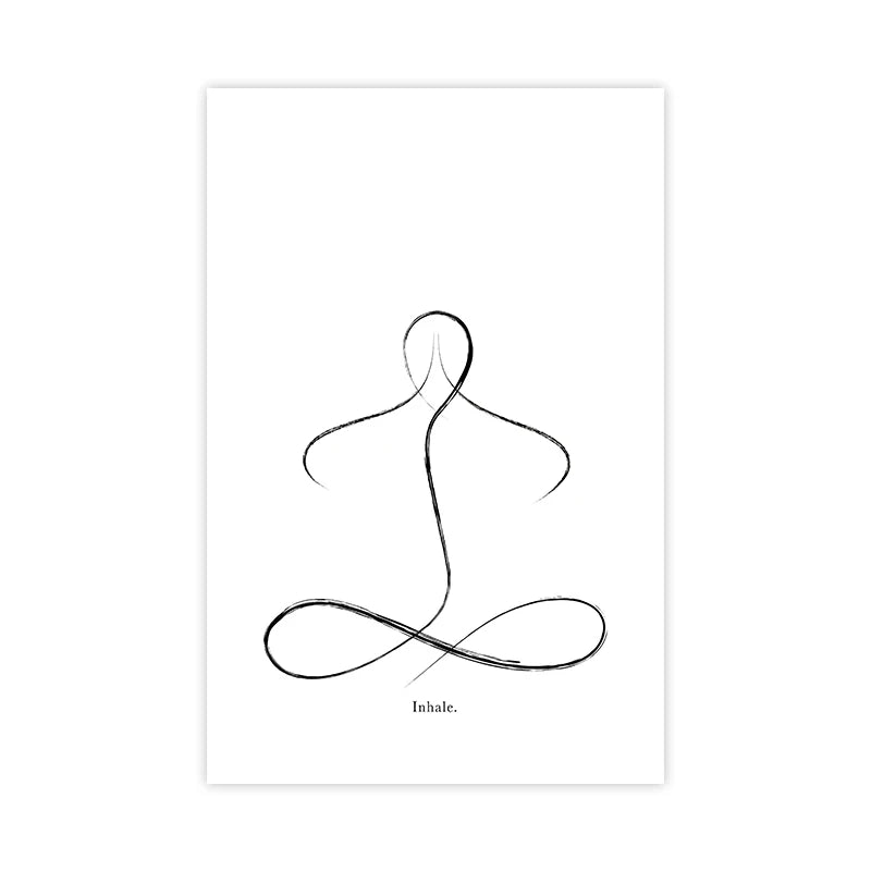 Minimalist Yoga Posters Wall Art Line Art Fine Art Canvas Prints Pictures For Meditation Studio Living Room Bedroom Art For Simple Living 2025