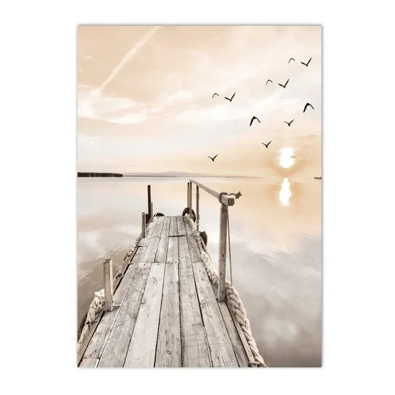 Tranquil Sunset Seascape Landscapes Wall Art Fine Art Canvas Prints Gallery Pictures For Living Room Bedroom Modern Nordic Pictures Of Calm 2025