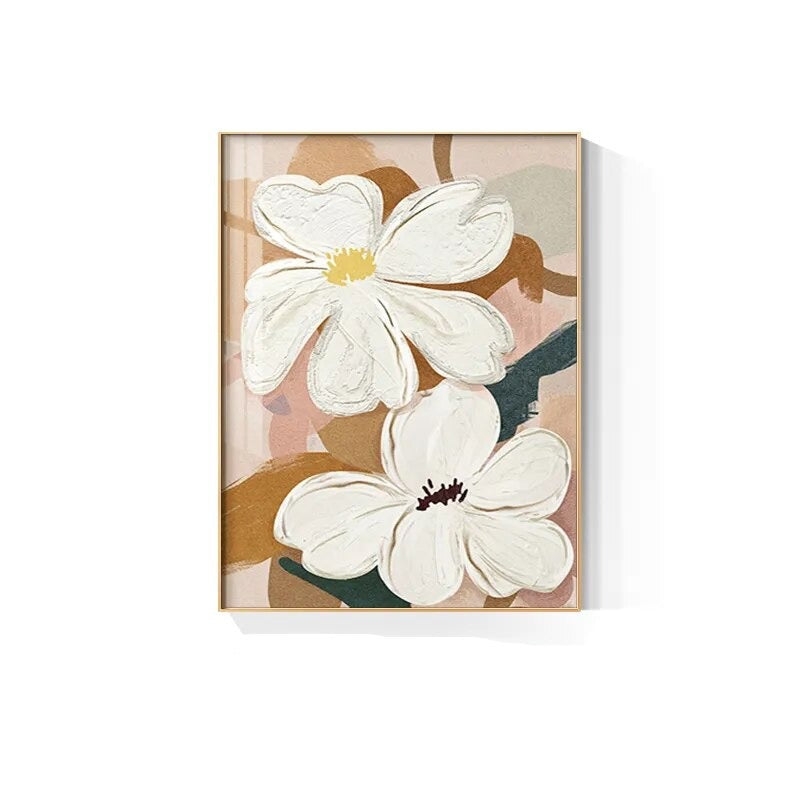 Pink Beige Floral Wall Art Fine Art Canvas Prints Modern Abstract Botanic Pictures For Living Room Bedroom Home Office Hotel Art Decor