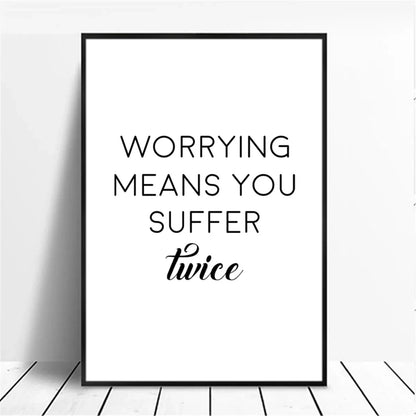 Positive Energy Black & White Quote Poster Wall Art Fine Art Canvas Prints Minimalist Motivational Quotation Pictures For Inspirational Home Decor