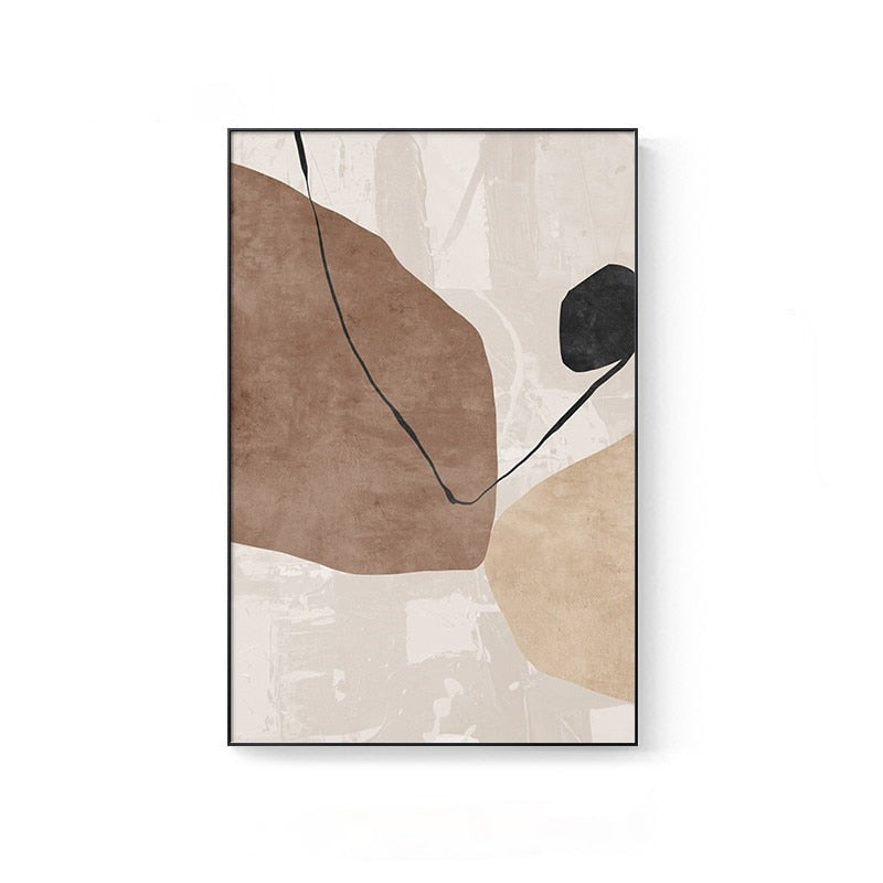 Nordic Abstract Neutral Colors Living Room Wall Art Fine Art Canvas Print Modern Art Pictures For Above Sofa Bedroom Art Decor