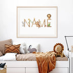 Personalized Baby's Name Poster Wall Art Fine Art Canvas Prints Cute Picture For Children's Nursery Room Baby's Room Kid's Room Signage Decor
