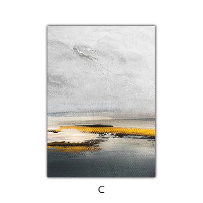 Sunset Lake Landscape Abstract Wall Art Fine Art Canvas Prints Pictures For Modern Apartment Living Room Home Office Art Decor