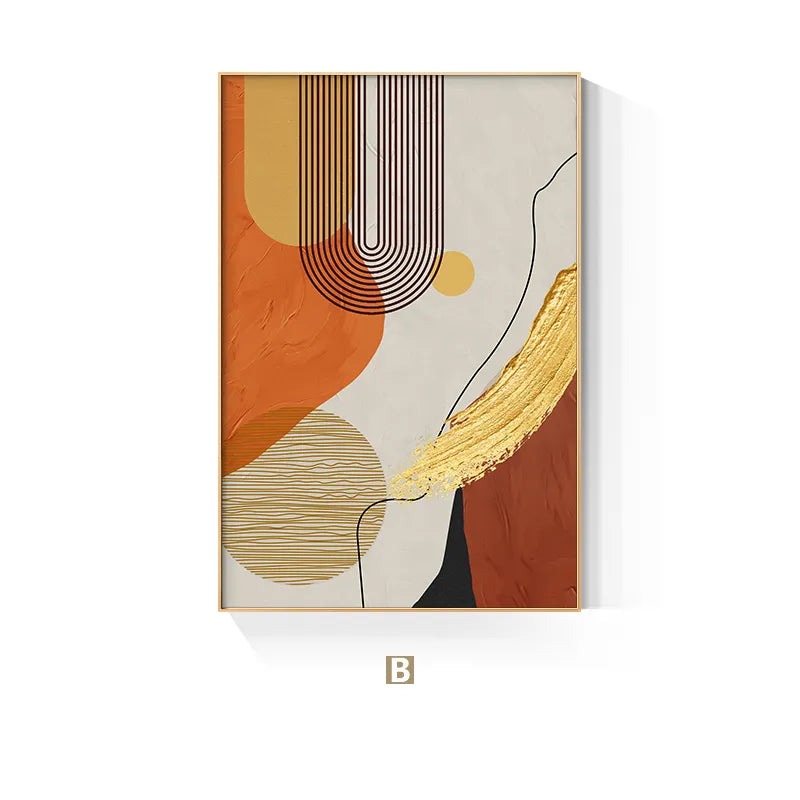 Modern Abstract Line Shape & Form Colorful Wall Art Fine Art Canvas Prints Pictures For Living Room Dining Room Home Office Decor