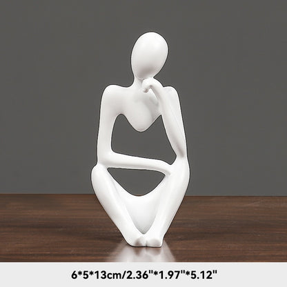 Abstract Thinker Figurines Resin Statue Sculptured Ornamental Characters For Living Room Coffee Table Mantelpiece Art Nordic Home Decor