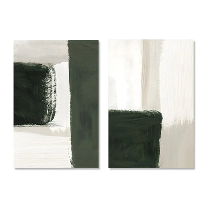 Modern Abstract Green Beige White Brushstroke Canvas Prints Nordic Wall Artwork For Contemporary Living Room Home Decor Artwork