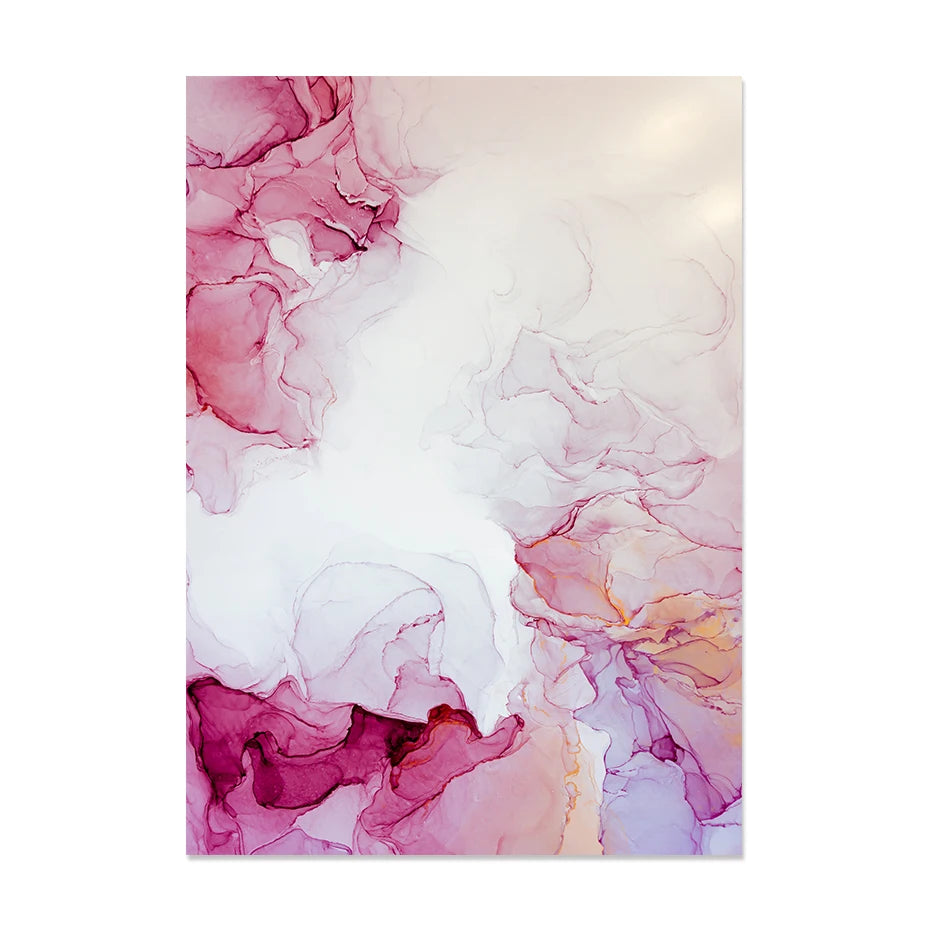 Abstract Minimalist Pink Ink Marble Print Wall Art Fine Art Canvas Prints Pictures For Living Room Bedroom Hotel Room Art Decor