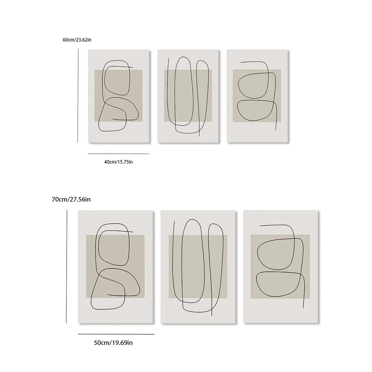 Set of 3Pcs Modern Minimalist Abstract Line Art Wall Art Fine Art Canvas Prints For Living Room Bedroom Home Office Art Decor