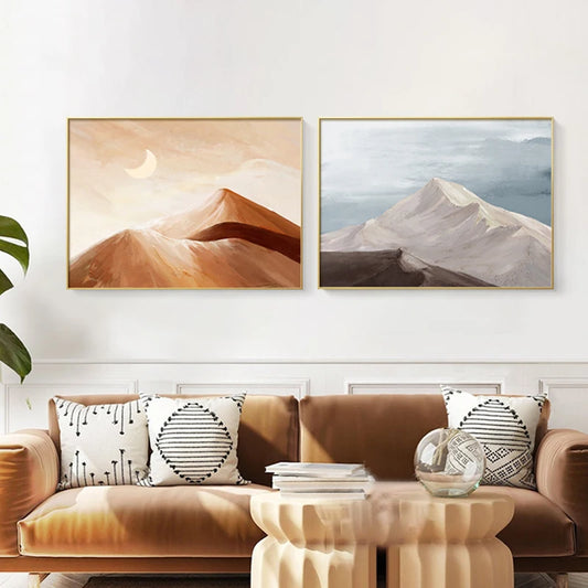 Snow Mountain Peak Wall Art Fine Art Canvas Prints Natural Landscape Pictures Prints For Living Room Dining Room Bedroom Hotel Art Decor