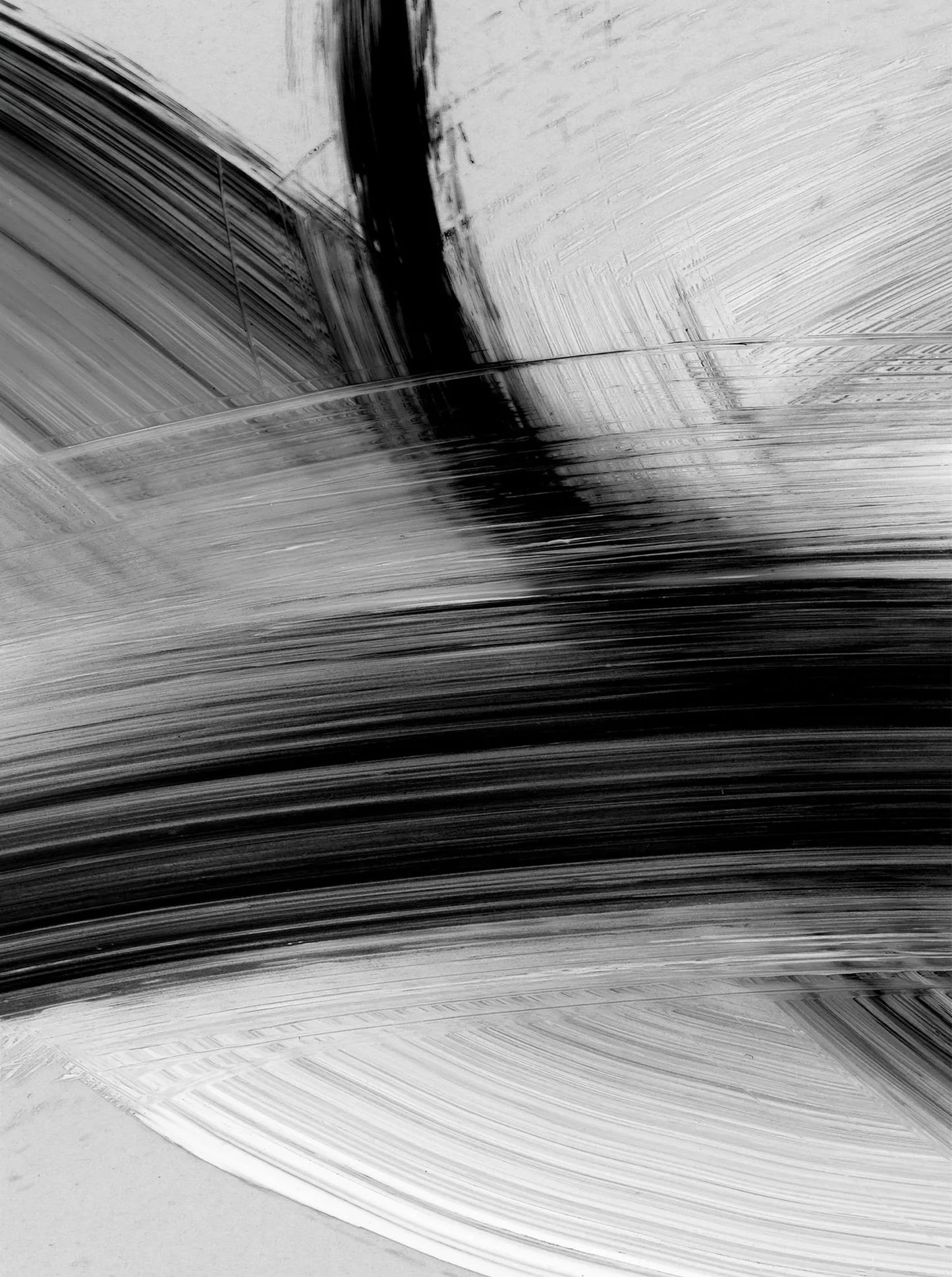 Flowing Brush Strokes Abstract Wall Art Fine Art Canvas Prints Black and White Pictures For Modern Apartment Living Room Bedroom Art For Contemporary Interiors