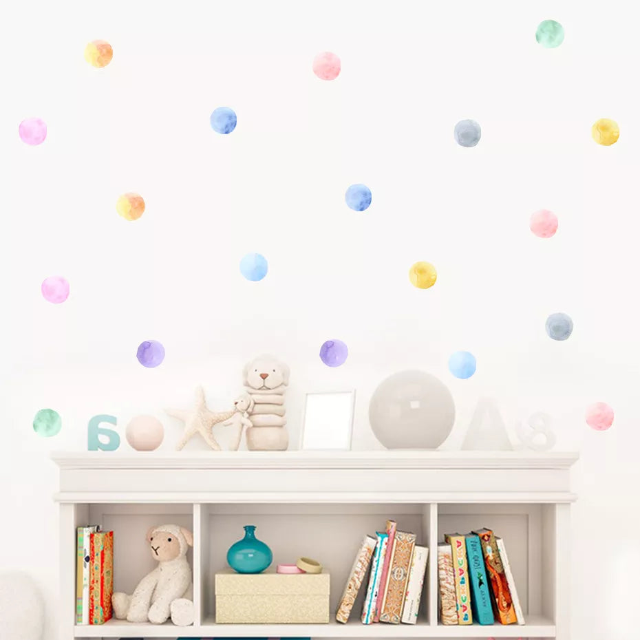 Colorful Polka Dot Wall Stickers For Nursery Room Removable Peel & Stick PVC Wall Decals For Children's Bedroom Playroom Creative DIY Home Decor