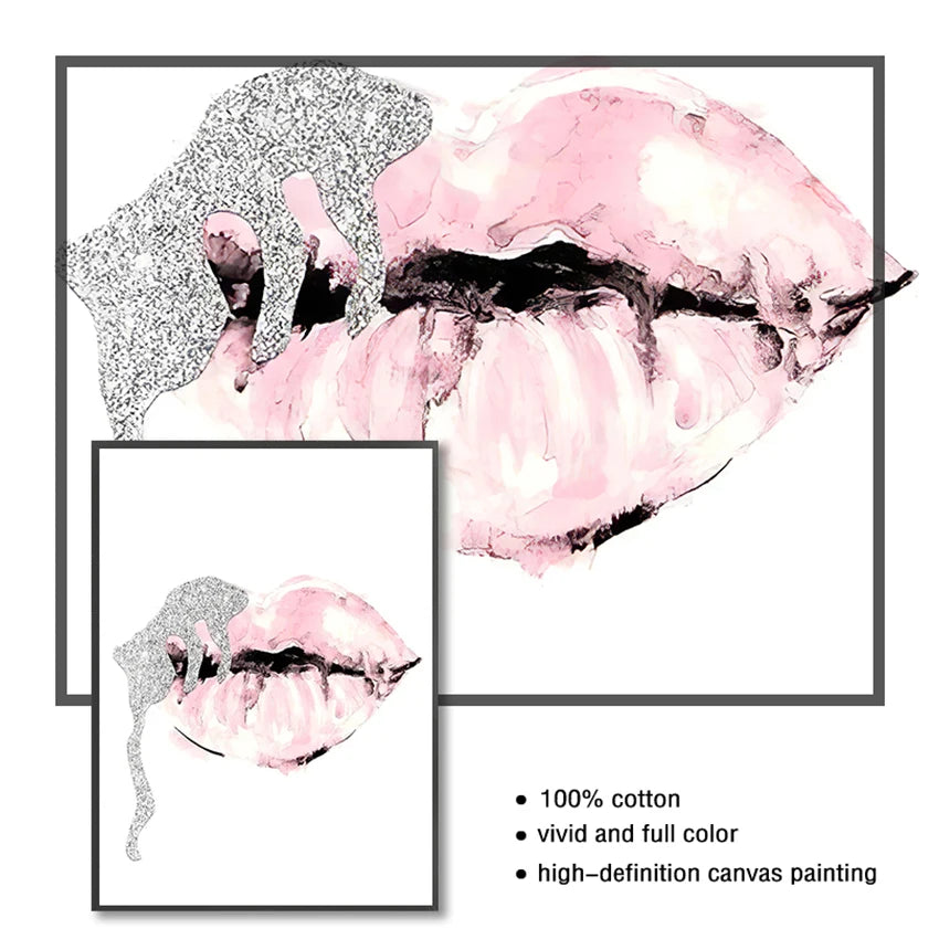 Black Pink Paris Perfume Lipstick Heels Wall Art Fine Art Canvas Prints Chic Fashion Pictures For Living Room Bedroom Boutique Salon Art Decor