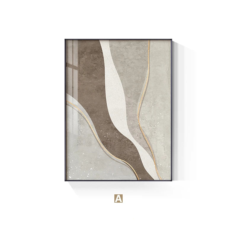 Nordic Abstract Simple Neutral Colors Grey Beige Wall Art Fine Art Canvas Prints Pictures For Modern Apartment Living Room Bedroom Home Office Art Decor