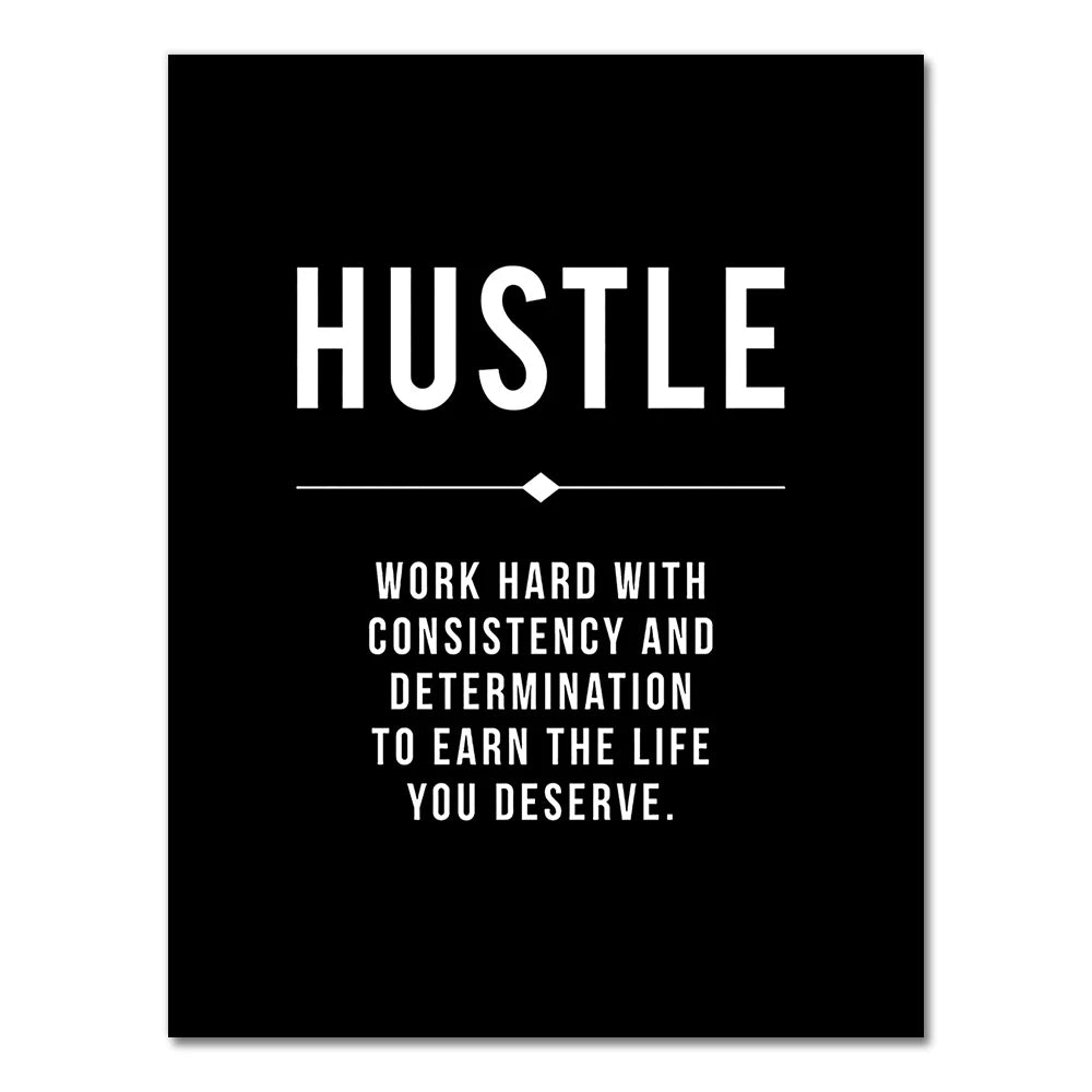 Hustle Grit Grind Success Motivational Posters Wall Art Fine Art Canvas Prints Pictures For Living Room Entrepreneur Study Room Bedroom Home Office Decor 2025