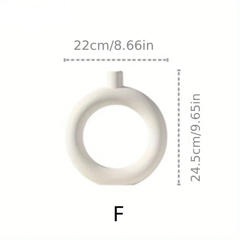 Minimalist Ceramic Nordic Vase Modern Abstract Design Porcelain Hollow Vase For Contemporary Living Room Creative Floral Displays