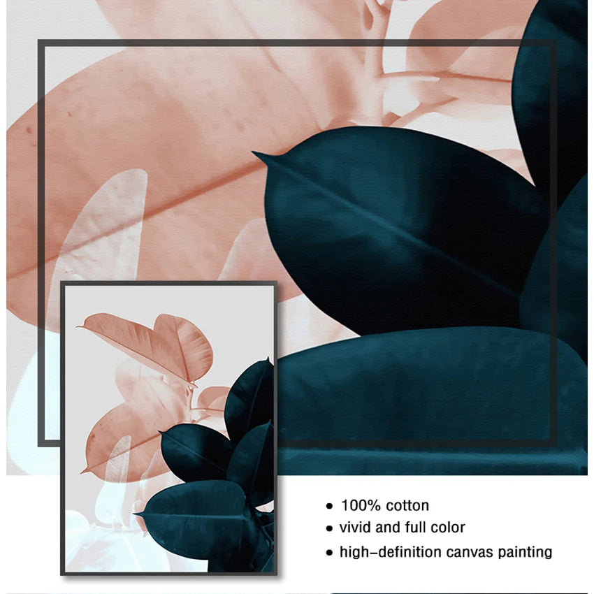 Modern Abstract Colorful Botanical Wall Art Fine Art Canvas Prints Pictures For Living Room Dining Room Bedroom, Art For Modern Living