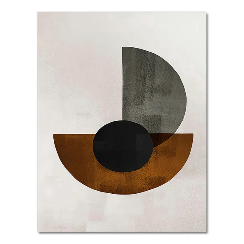 Scandinavian Minimalist Geometric Dark Neutral Colors Wall Art Fine Art Canvas Prints Modern Abstract Pictures For Living Room Home Decor