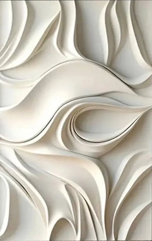 Large Format Abstract 3D Textural Visualization Canvas Print Wall Art Minimalist Pictures For Modern Apartment Reception Entryway Foyer Art Decor