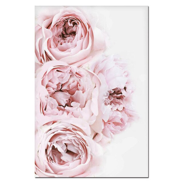Pink Rose Fashion Peonies Wall Art Fine Art Canvas Prints Modern Floral Beauty Quote Pictures For Living Room Bedroom Art Decor