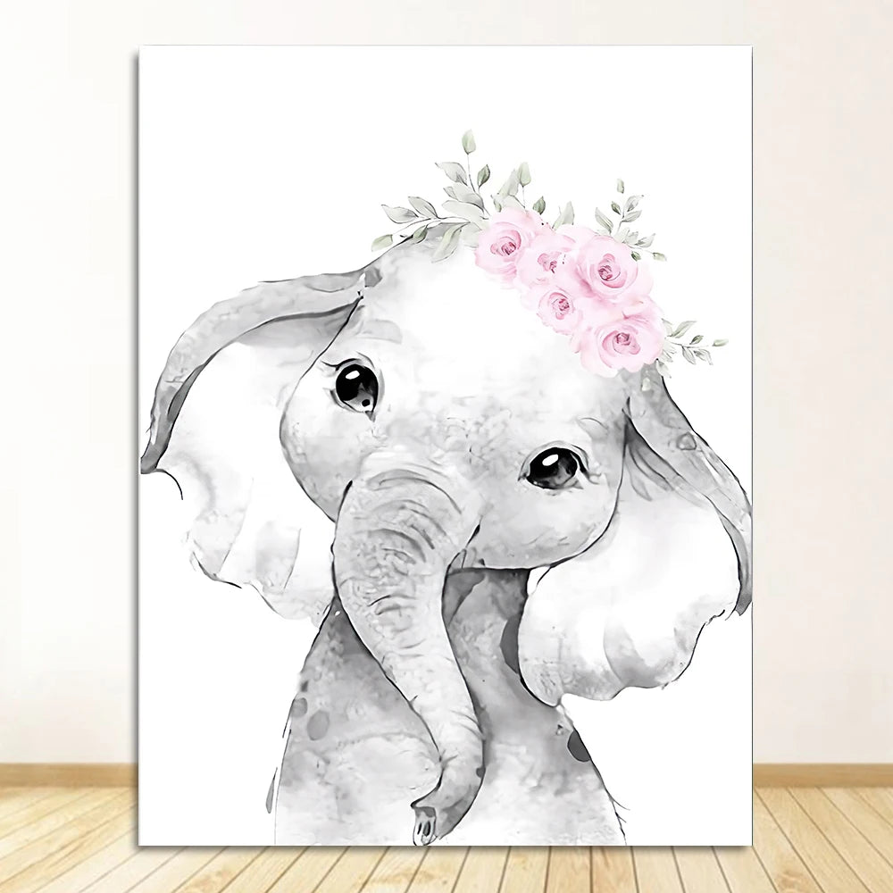 Cute Animals Nordic Nursery Posters Personalized Baby's Name Wall Art Fine Art Canvas Prints Pictures For Baby's Room Nursery Room Wall Decor 2025