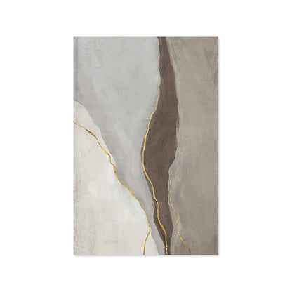 Modern Geomorphic Abstract Wall Art Fine Art Gray Beige Brown Canvas Prints Pictures For Living Room Contemporary Home Interior Decor