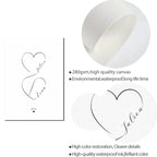 Personalized Love Heart Couples Names Poster Wall Art Black White Fine Art Canvas Prints Simple Pictures For Bedroom Living Room Wall Decor
