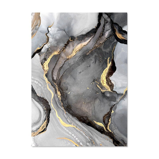 Liquid Golden Gray Marble Print Wall Art Fine Art Canvas Prints Abstra 