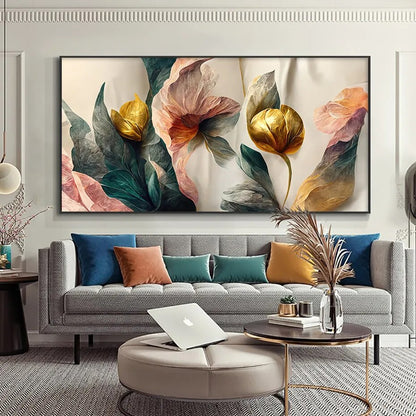 Floral Art Print Colorful Painting Abstract Canvas Large Wall Art Living  Room or Bedroom Wall Decor