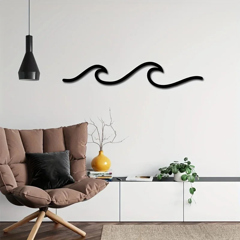 Minimalist Metal Ocean Wave Art 3d Wall Decoration For Living Room Bedroom Modern Home Interior Styling