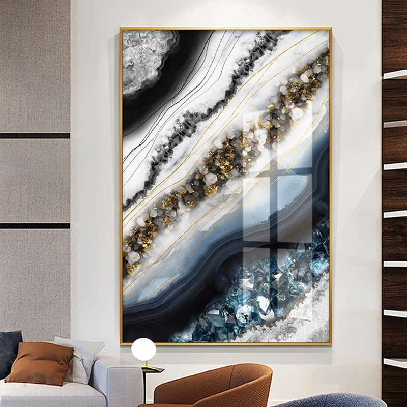 Abstract Black Golden Rings Wall Art Fine Art Canvas Prints Modern Aesthetics Pictures For Living Room Office Boutique Hotel Room Decor