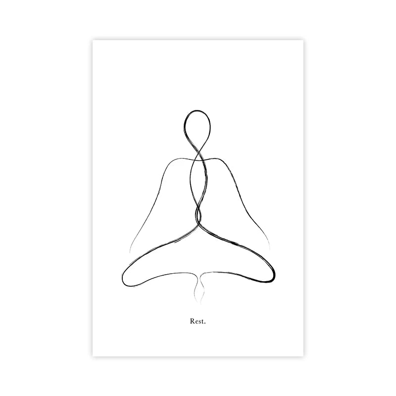 Minimalist Yoga Posters Wall Art Line Art Fine Art Canvas Prints Pictures For Meditation Studio Living Room Bedroom Art For Simple Living 2025